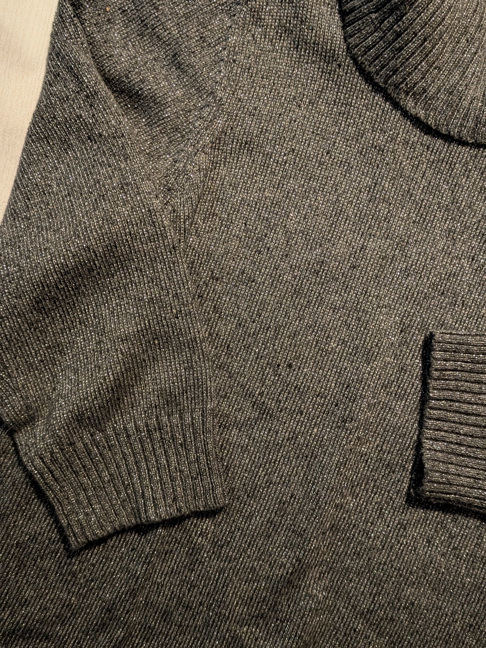 Charcoal Marled Cowl Neck Sweater Size Petite Large - Picture 4 of 13